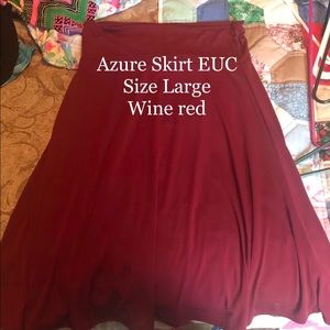 EUC Wine Red Burgundy LulaRoe Azure Skirt Sz Large